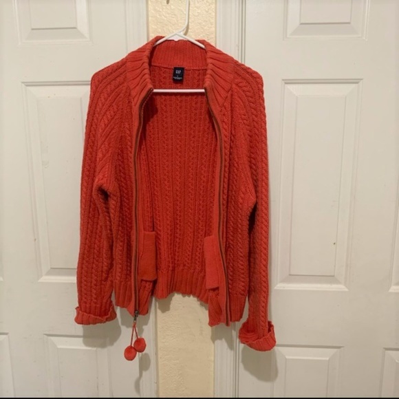 GAP Red Cardigan Sweater Large - Picture 3 of 4